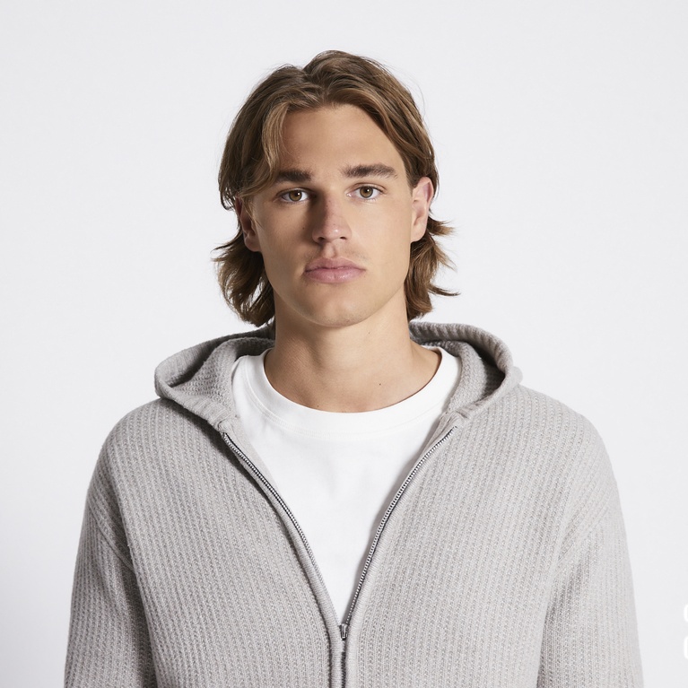 Knit zip hoodie "Sebastian" Beige